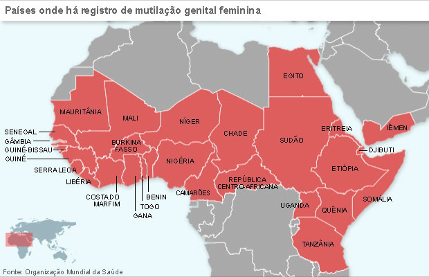 mapa mutilaÃ§Ã£o genital feminina